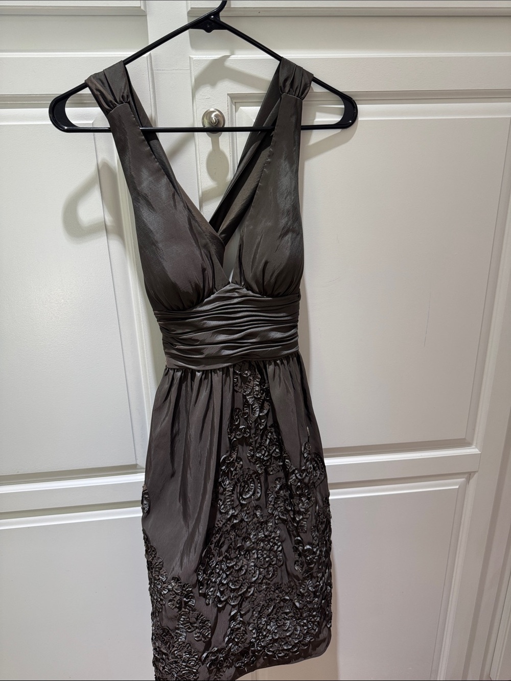 Adrianna Papell One-Shoulder Chocolate Brown Cocktail Dress